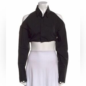 Nensı DoJaka Black Long Sleeve Crop Top